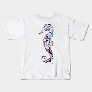 Seahorse Mosaic Cutout Kids T-Shirt